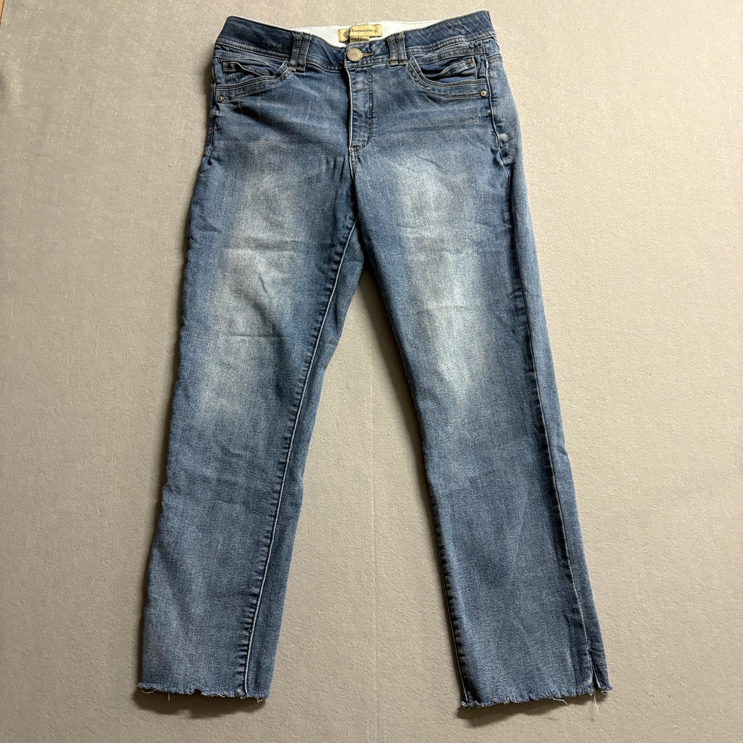 Democracy Ab Solution Skinny Jeans Womens 12 Fits Like 32x26 Raw Hem