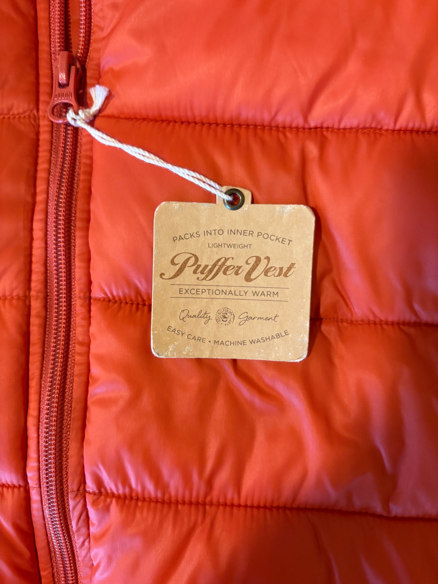 Sonoma Life + Style Orange Puffer Vest Men’s Medium M NWT Lightweight Warm Packable