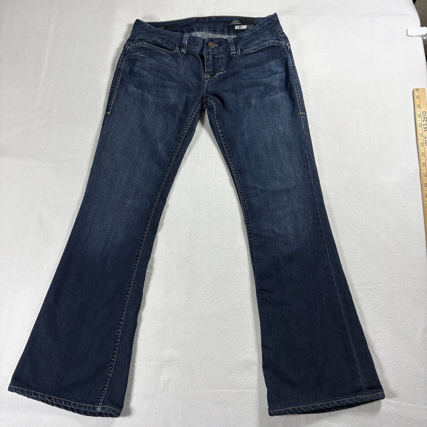 William Rast Womens 28 Flare Dark Wash Stretch Denim Jeans Made In USA 90s Retro