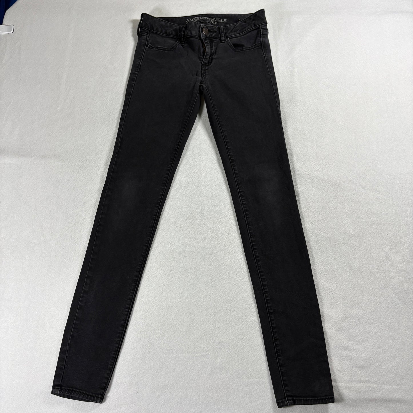 American Eagle Womens Jegging Skinny Jeans Black Stretch Y2K Denim SuperSoft Fit