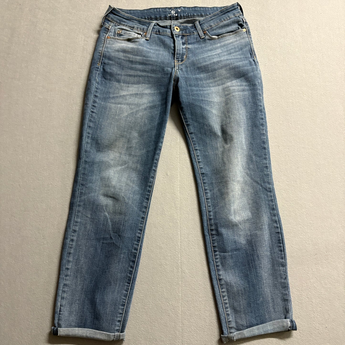Gap Slim Straight Jeans Womens 8 29x29 Fits Like 31x26 Light Wash Denim