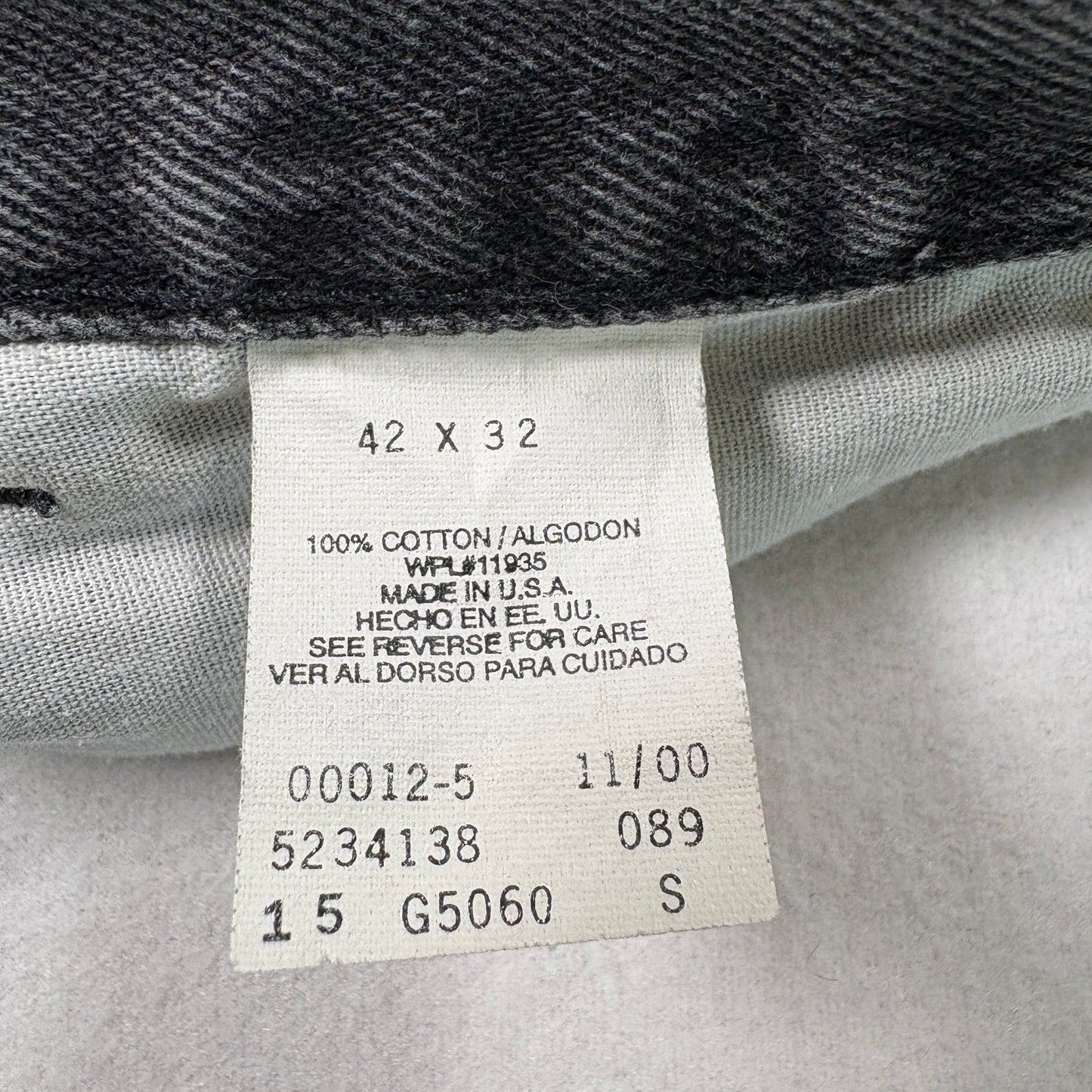 Arizona Jean Co Mens Jeans 42x32 Black Denim Relaxed Fit Y2K 90s Grunge Vintage