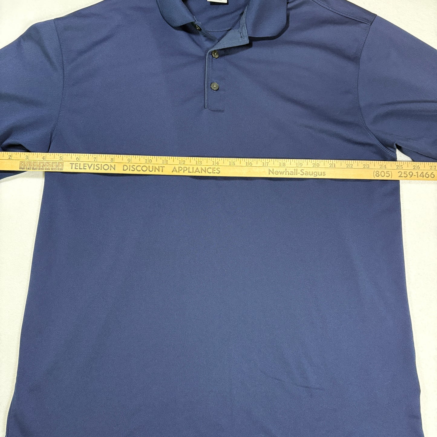 Nike Mens Polo Shirt Size L Blue Dri-Fit UV Golf Athletic Performance Swoosh