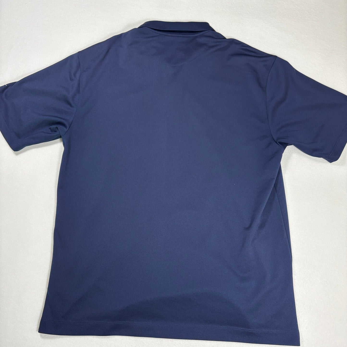Nike Mens Polo Shirt Size L Blue Dri-Fit UV Golf Athletic Performance Swoosh