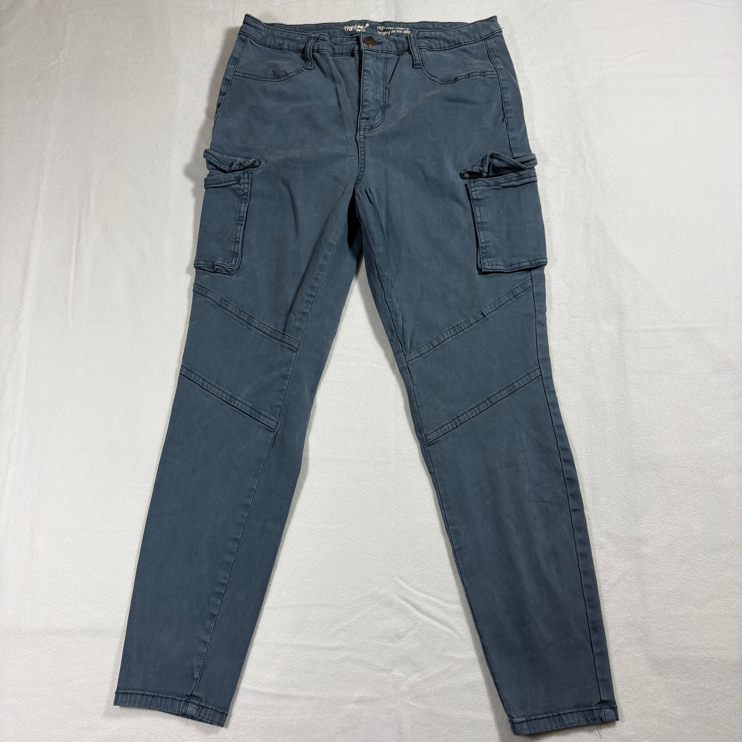 Mossimo Cargo Jegging Pants Womens 12/31 High Rise Super Stretch Blue Utility Style