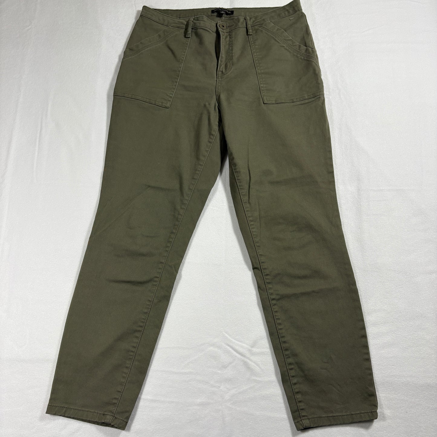 Banana Republic Utility Pants Womens 10 Green Straight Leg Casual Chino Workwear