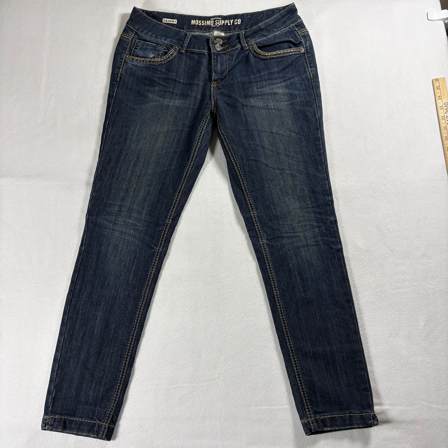 Mossimo Supply Co Womens 11 Skinny Dark Wash Stretch Denim Jeans Y2K Vintage Fit