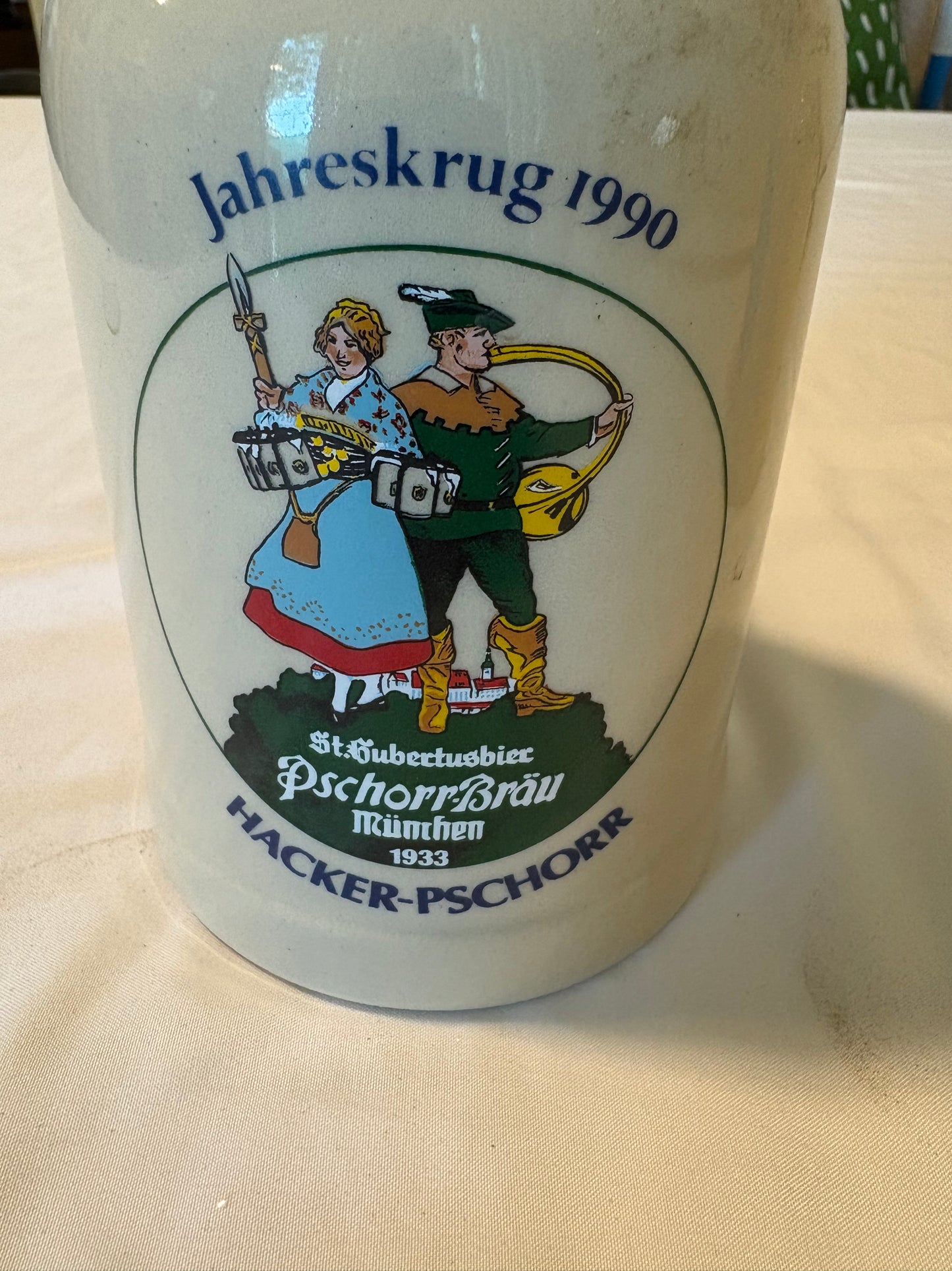 Vintage Hacker-Pschorr Beer Steins Set 1990 & 1991 Jahreskrug Oktoberfest West Germany