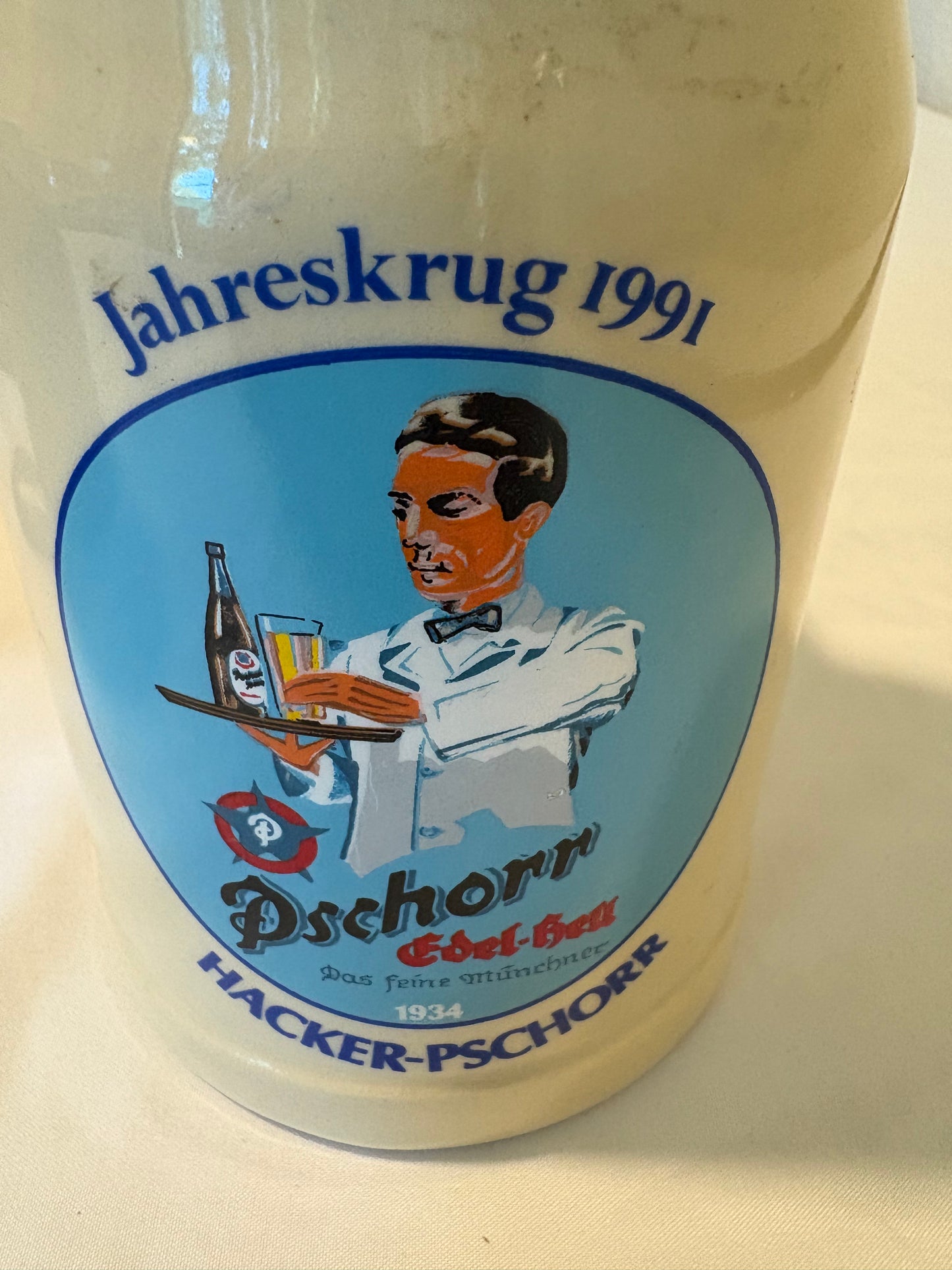 Vintage Hacker-Pschorr Beer Steins Set 1990 & 1991 Jahreskrug Oktoberfest West Germany