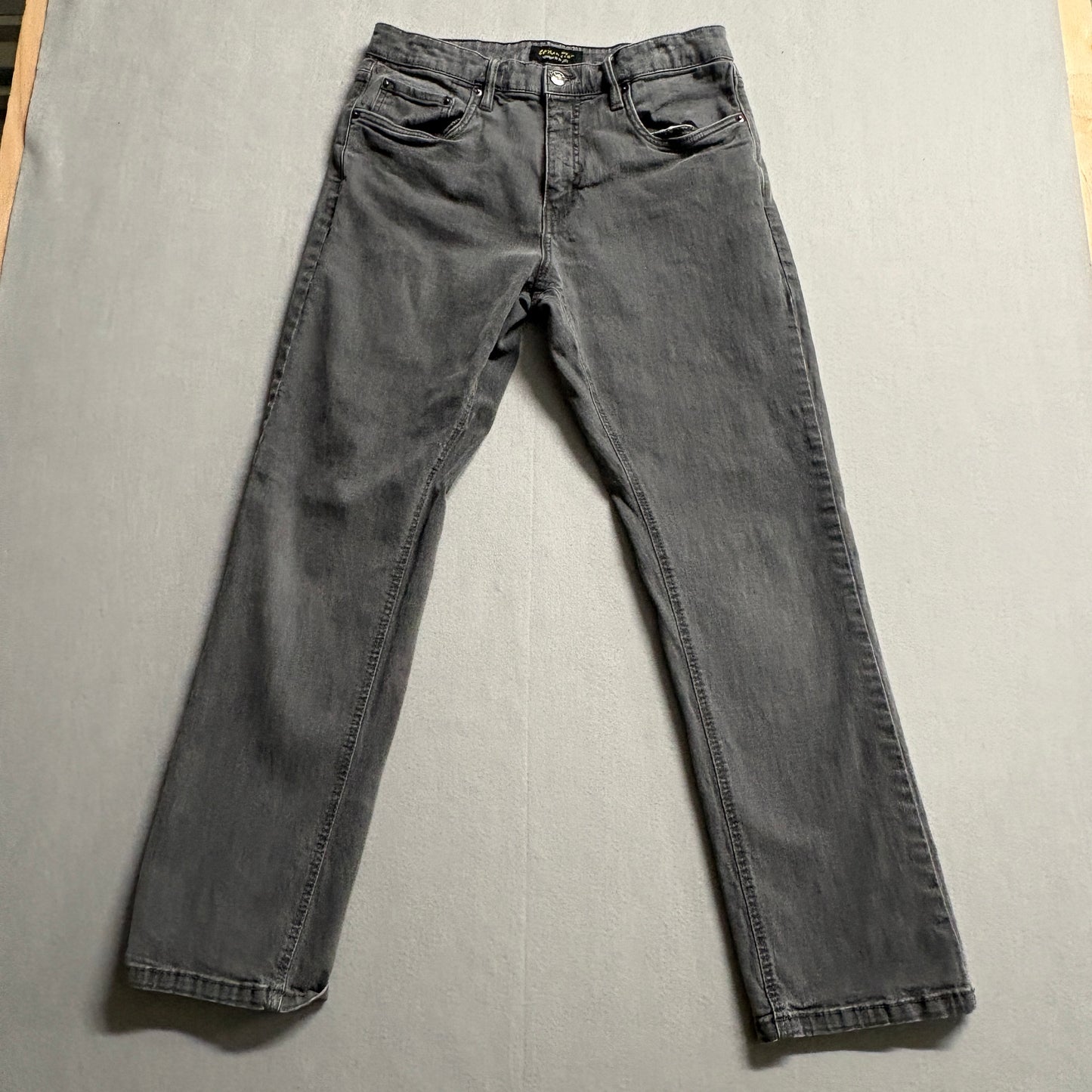 Urban Star Gray Wash Jeans 32x29 Slim Straight Stretch Y2K Denim Pants
