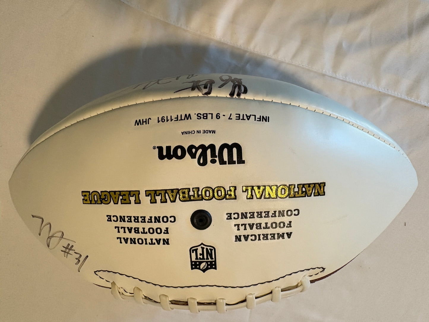2021 Las Vegas Raiders Signed Football ā Abram, Renfrow, Littleton + Others ā w/ Display Case