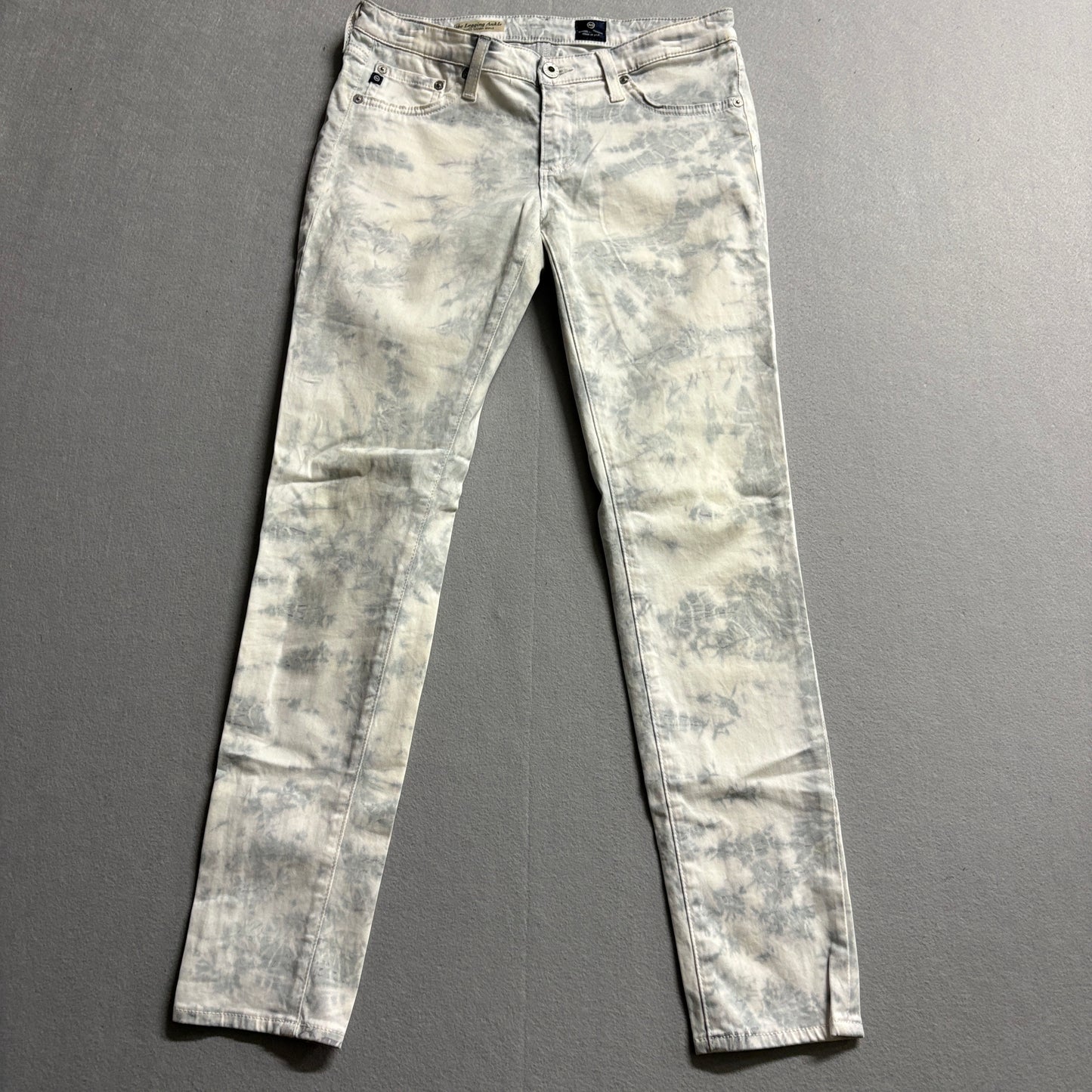 AG Adriano Goldschmied Legging Ankle Jeans 27R Tie Dye Skinny Stretch USA 30x28