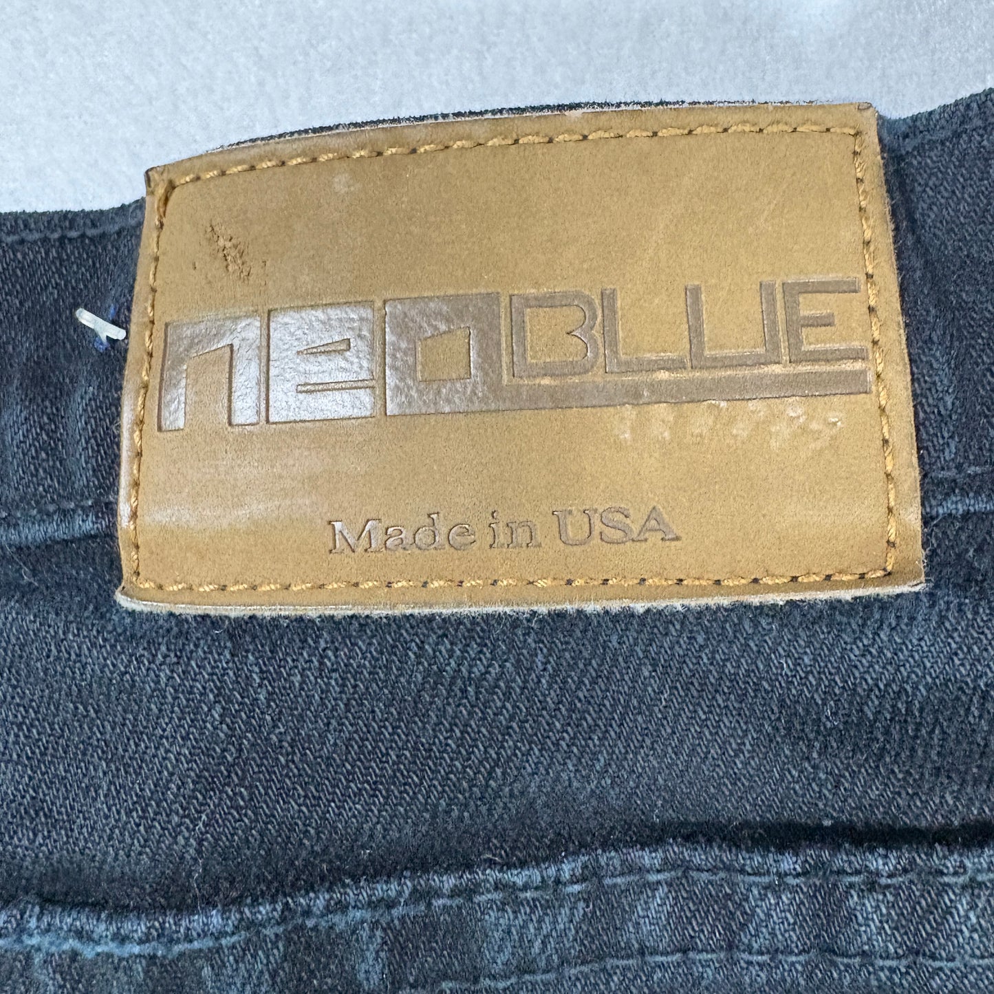 Neo Blue mens black denim jeans size 28 Y2K vintage grunge straight leg USA made