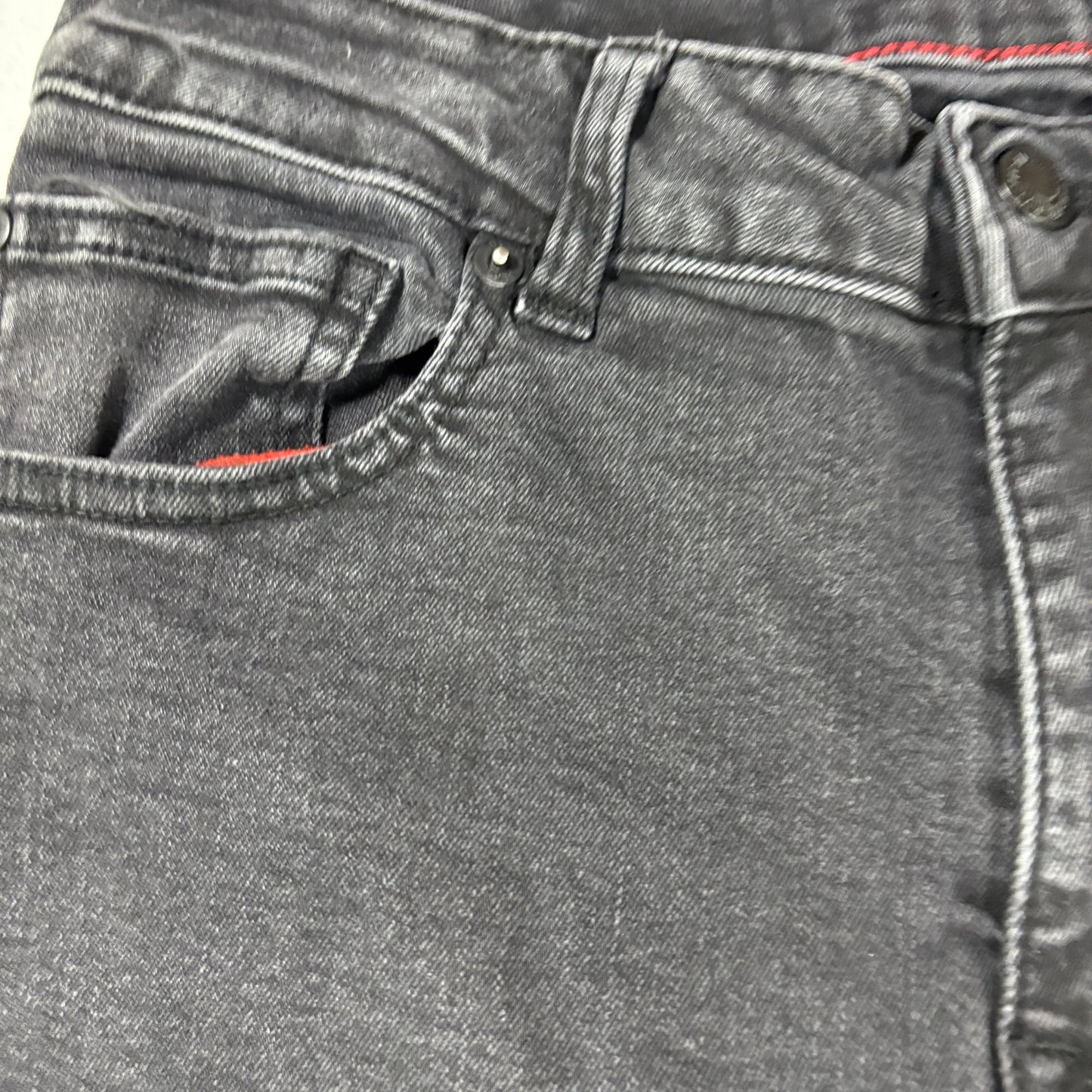 DKNY mens black denim jeans size 32x30 skinny fit Y2K vintage grunge stretch
