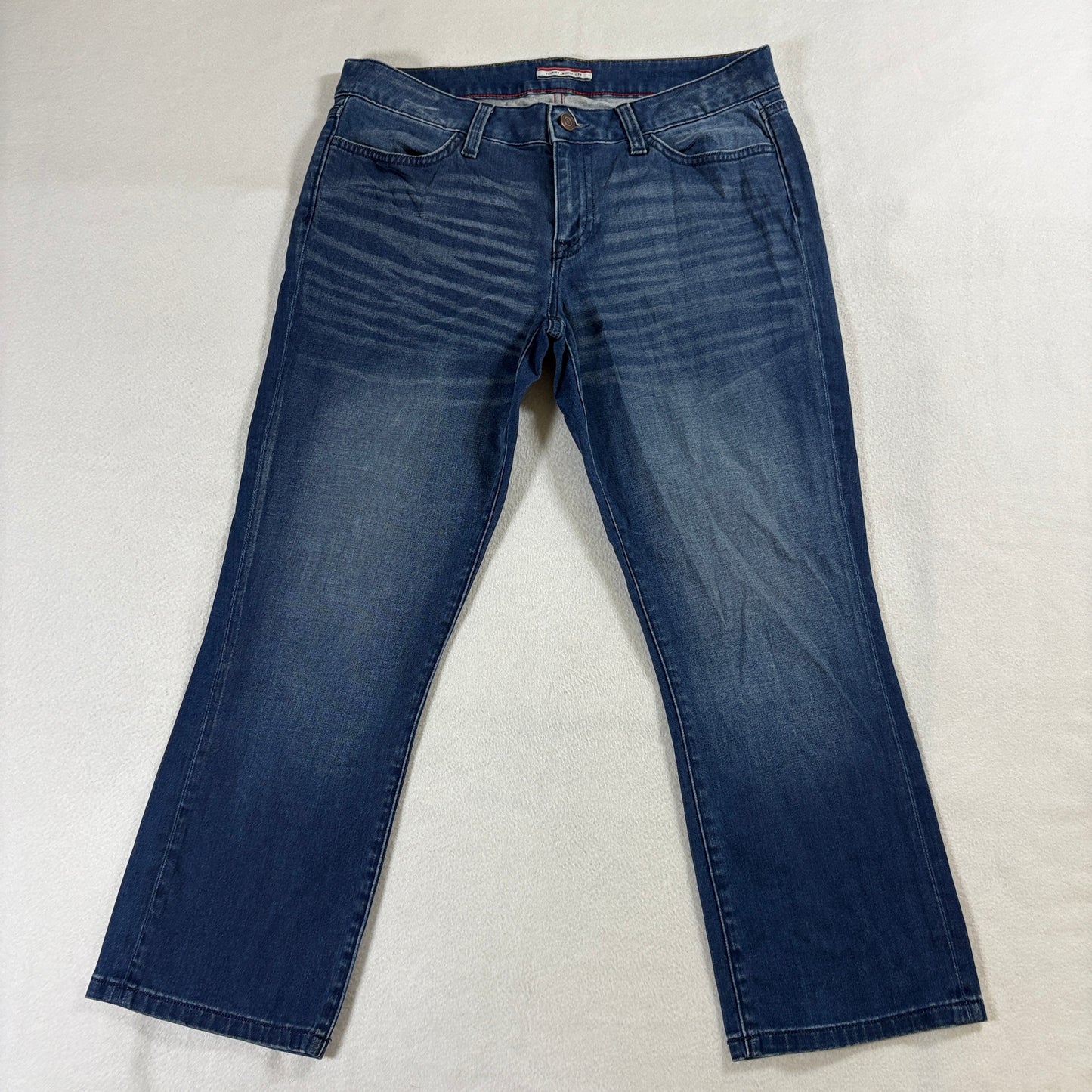 Tommy Hilfiger Crop Jeans Women Tag 8 Fits Like 32X24 Blue Mid Rise Slim Denim