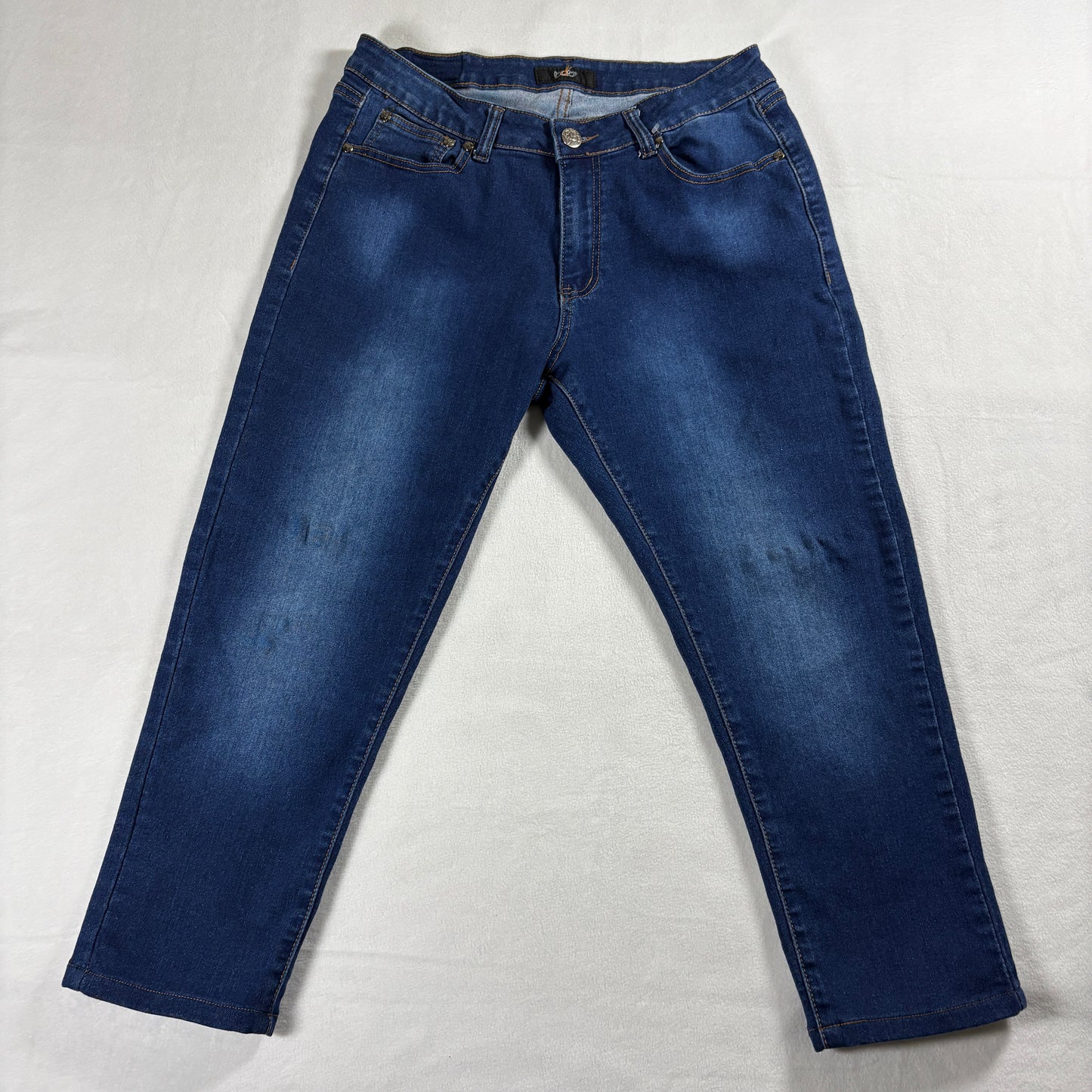 BCBG Womens 15 Blue Stretch Denim Jeans Straight Leg Y2K Retro Casual Chic!