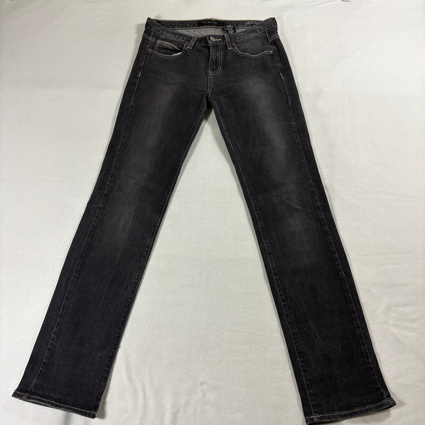 Calvin Klein Skinny Jeans Black Stretch Low Rise Womens Tag 4 Fits Like 31X32