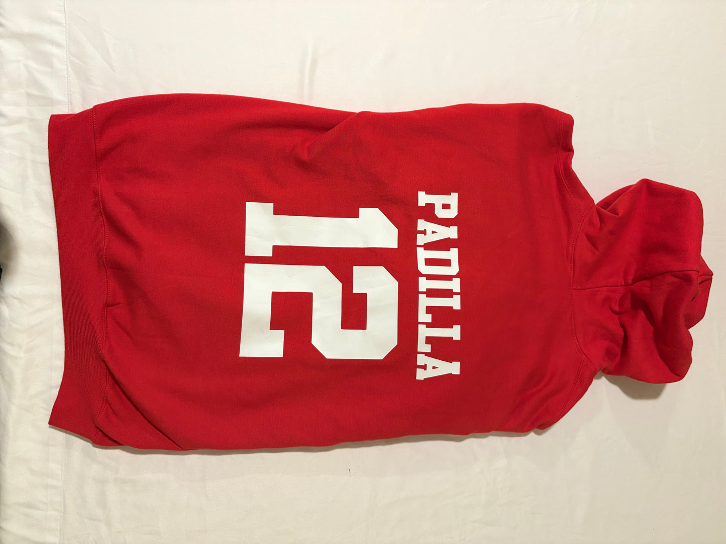 Custom Red Hoodie Reds PADILLA 12 Men’s Large Team Sports Fan Sweatshirt