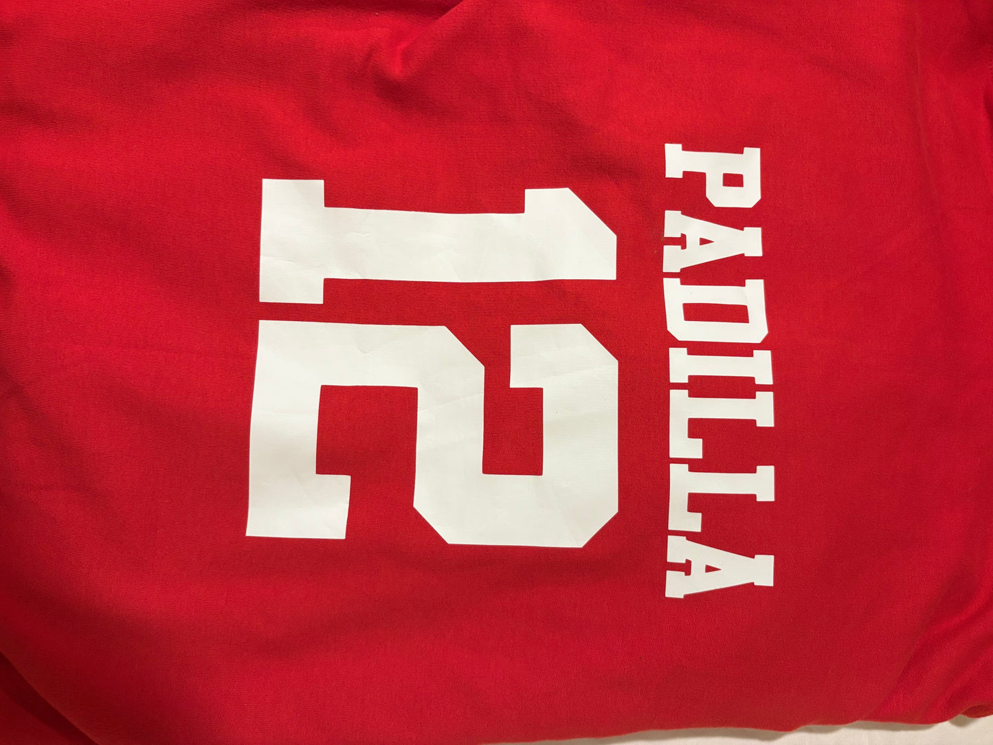 Custom Red Hoodie Reds PADILLA 12 Men’s Large Team Sports Fan Sweatshirt