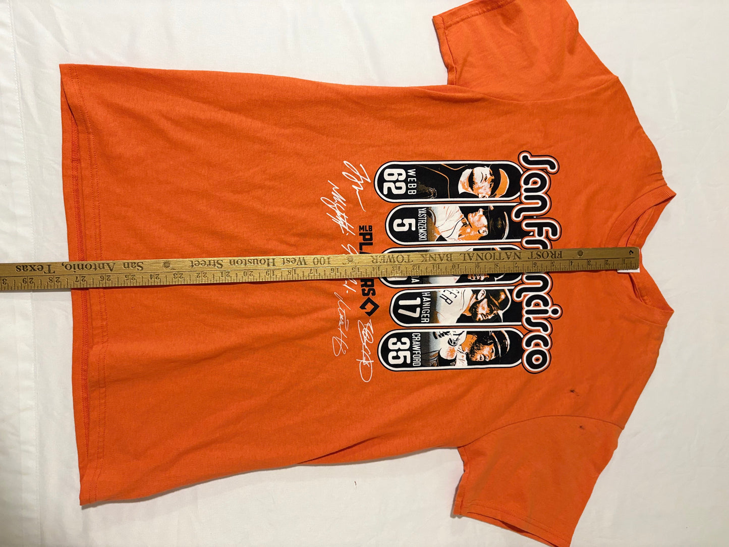 SF Giants Player Shirt MLBPA Webb Crawford Yastrzemski Orange Men’s M Baseball