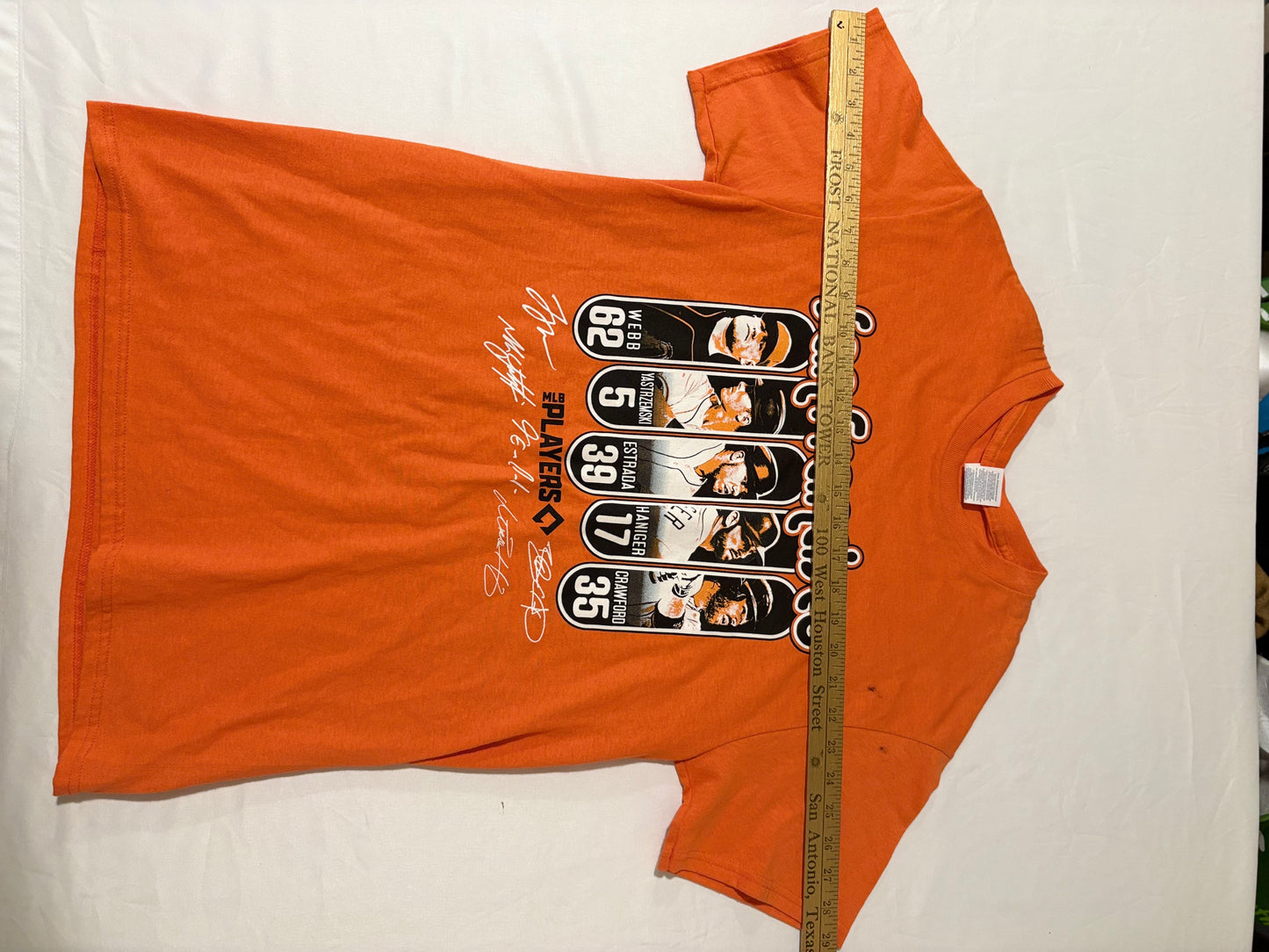 SF Giants Player Shirt MLBPA Webb Crawford Yastrzemski Orange Men’s M Baseball