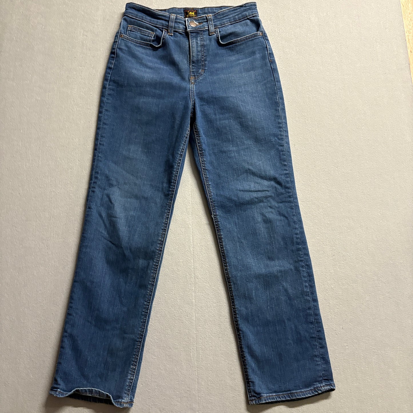 Lee Heritage Straight Leg Jeans Tag 8M Fits Like 28x28 Blue Stretch Denim