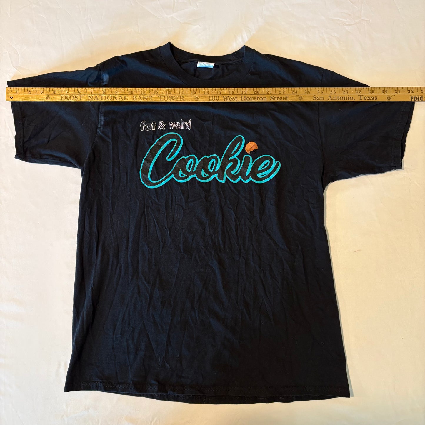Fat & Weird Cookie T-Shirt Large Black Funny Graphic Tee Port & Co 100% Cotton