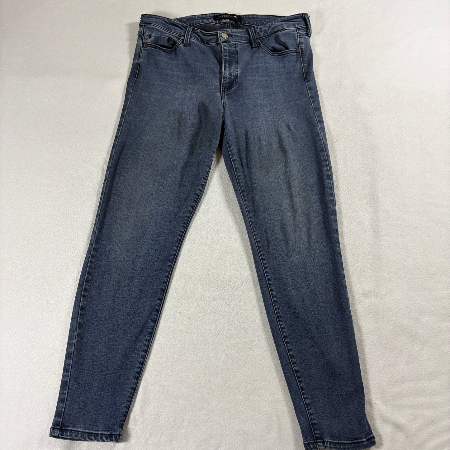 Skinny Stretch Jeans Womens Liverpool Tag 14 Fits Like 32X27 Blue Mid Wash Slim