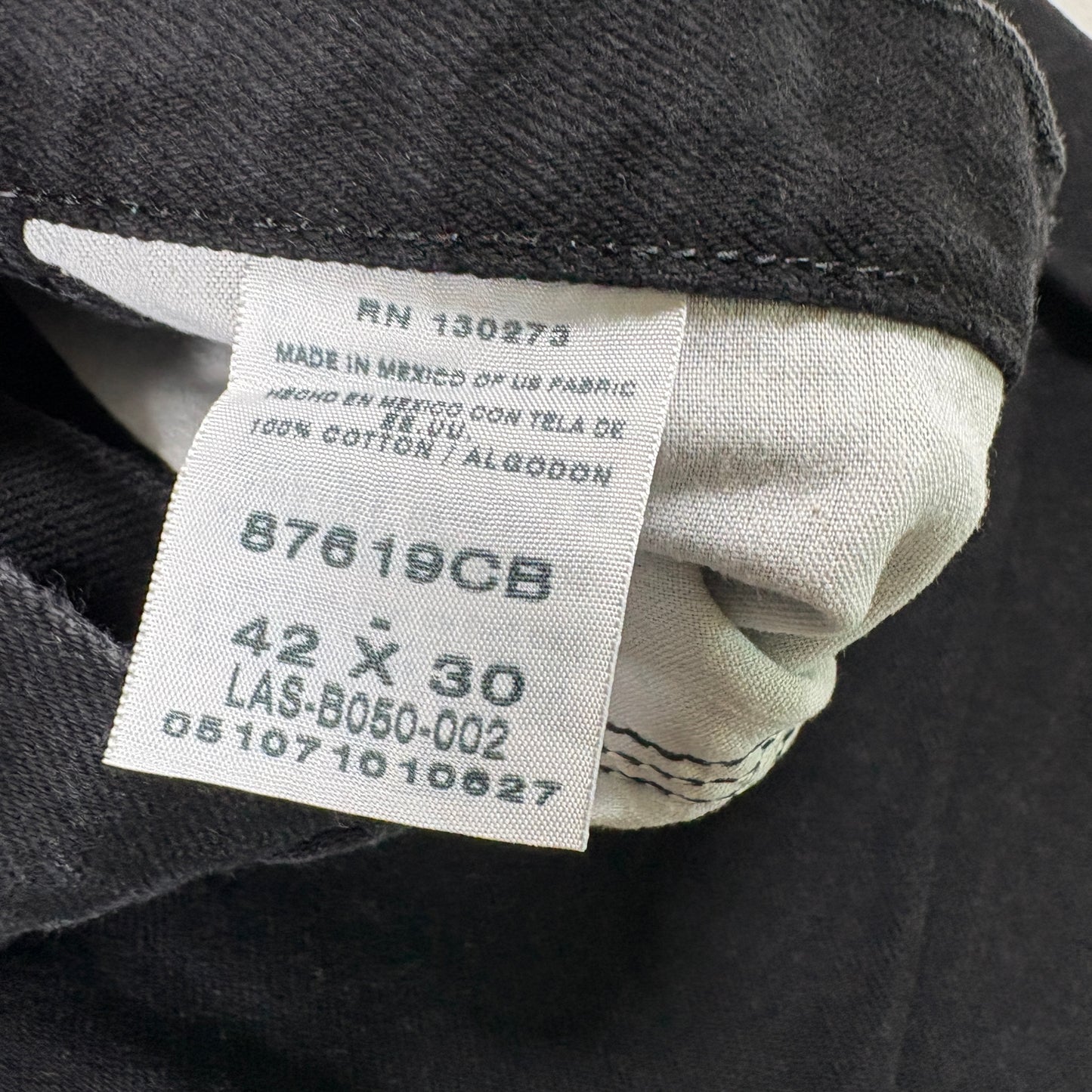 Rustler Mens Jeans 42x30 Black Denim Straight Leg USA Fabric Mexico Vintage 90s Y2K