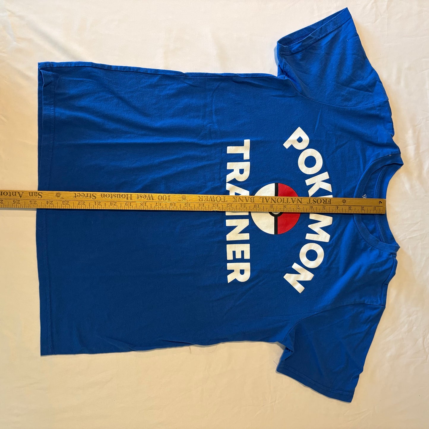 Pokemon Trainer T-Shirt Adult M Blue Pokeball Graphic Tee Official Nintendo