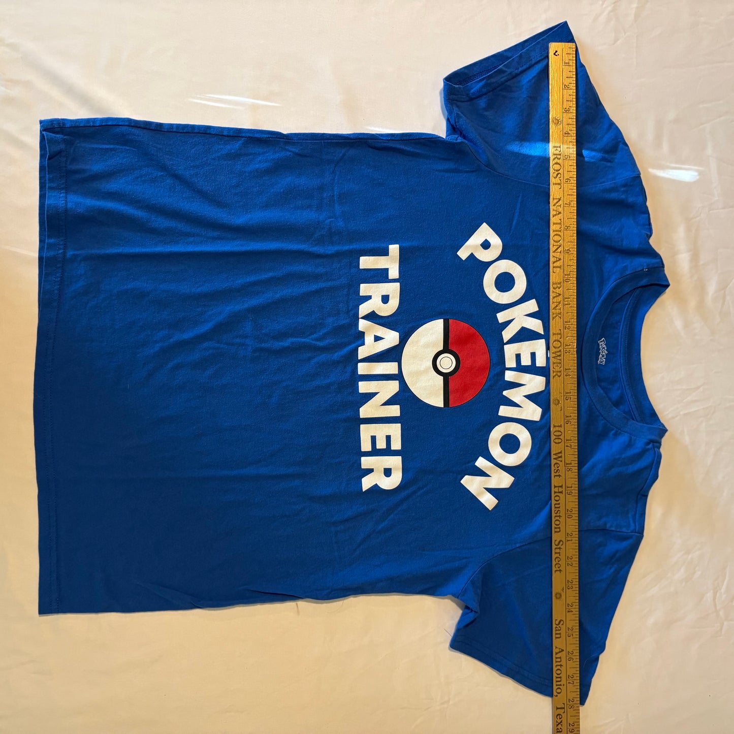 Pokemon Trainer T-Shirt Adult M Blue Pokeball Graphic Tee Official Nintendo