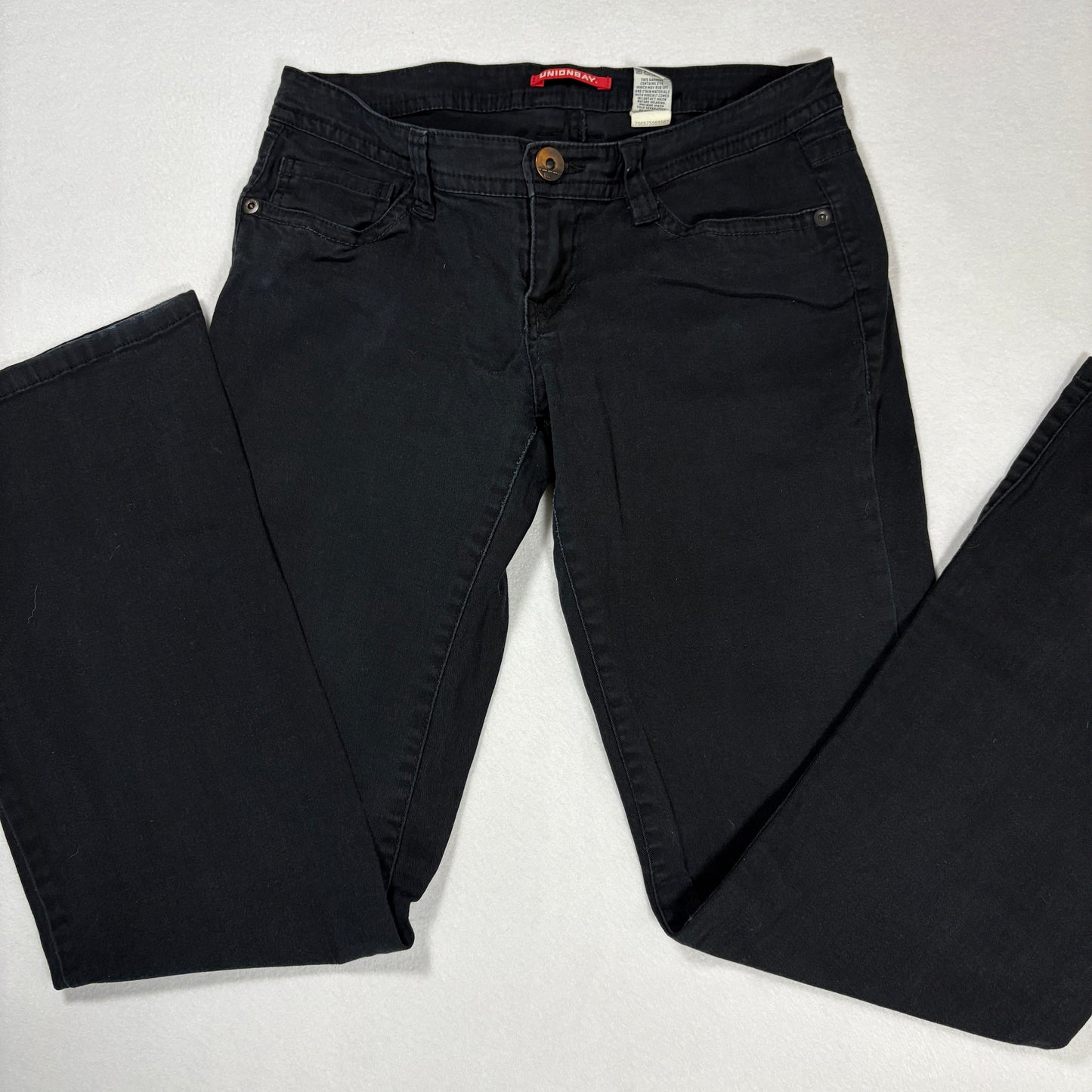 Unionbay Womens Jeans 7 Black Flare Y2K 90s Stretch Denim Vintage Grunge Goth