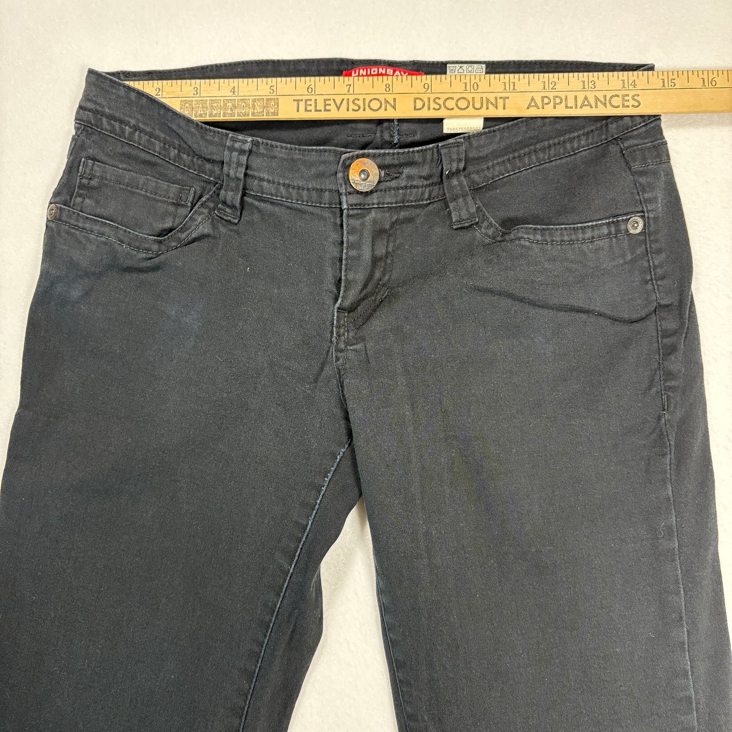 Unionbay Womens Jeans 7 Black Flare Y2K 90s Stretch Denim Vintage Grunge Goth