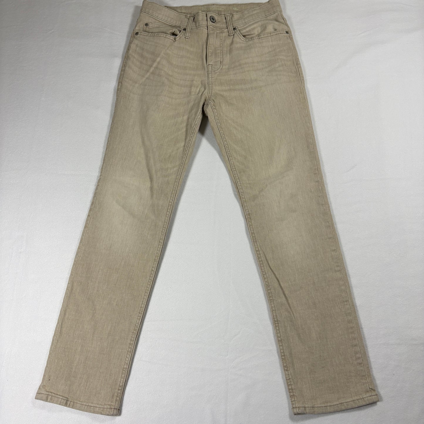 Goodfellow & Co Jeans Mens 30x30 Beige Straight Fit Stretch Casual Neutral Denim