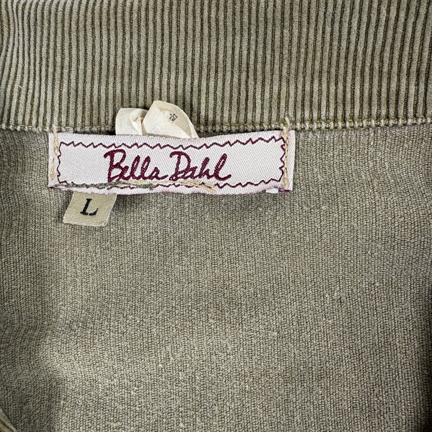 Bella Dahl Womens Green Corduroy Studded Jacket Size Large Western Utility Shacket