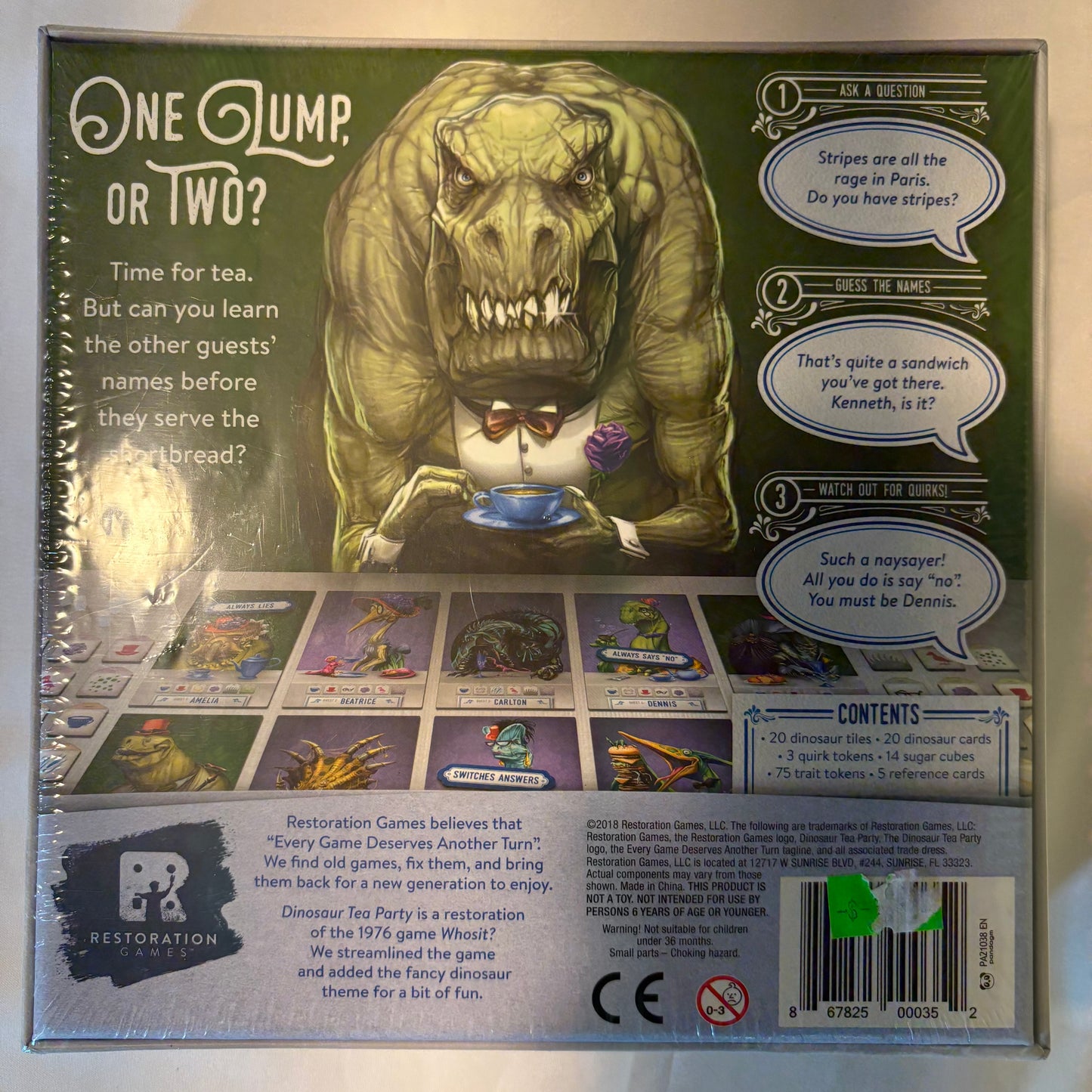 Dinosaur Tea Party Board Game Sealed | Whimsical Deduction Game by Restoration