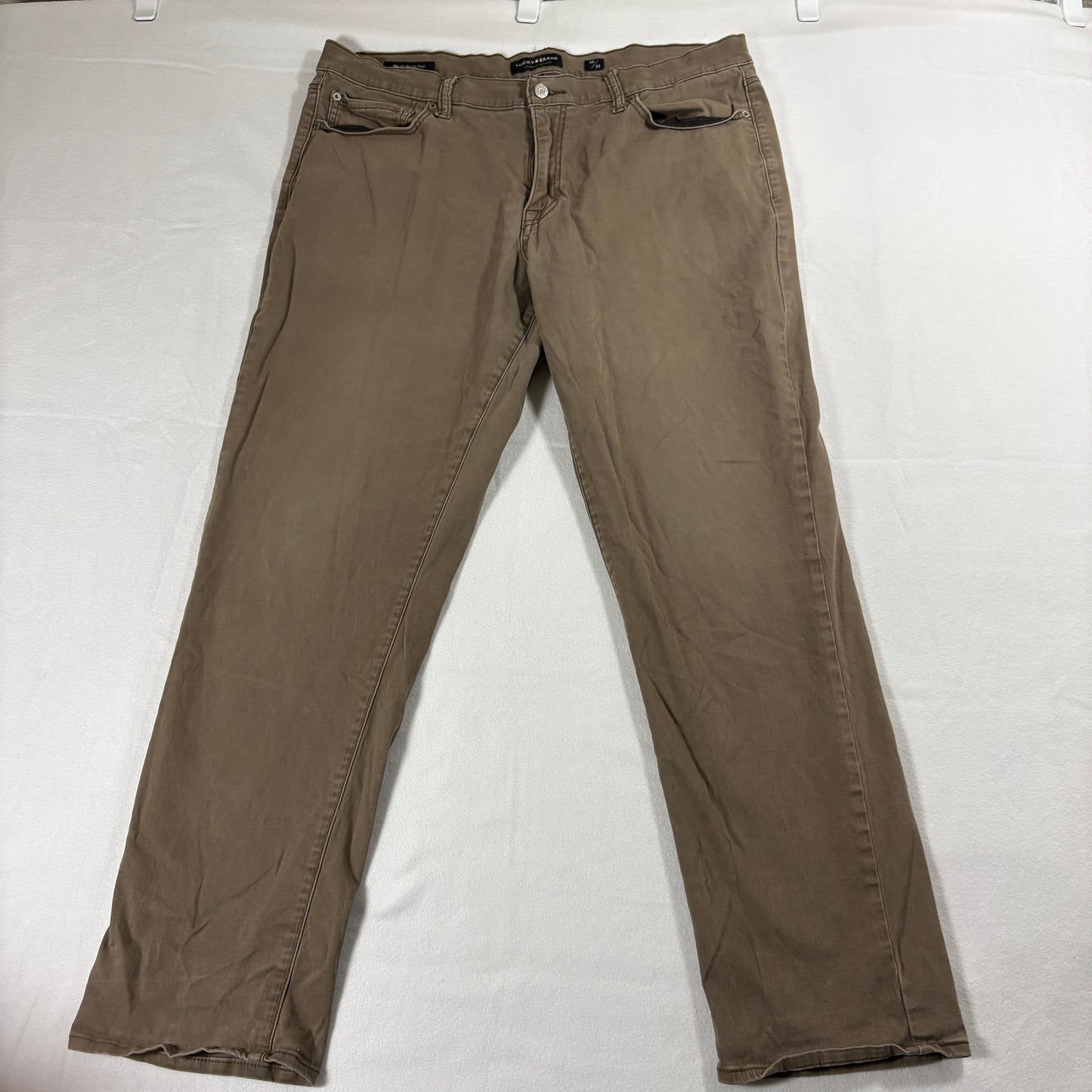 Lucky Brand Pants Mens 38x32 Khaki 410 Athletic Slim Casual Chino Stretch Retro