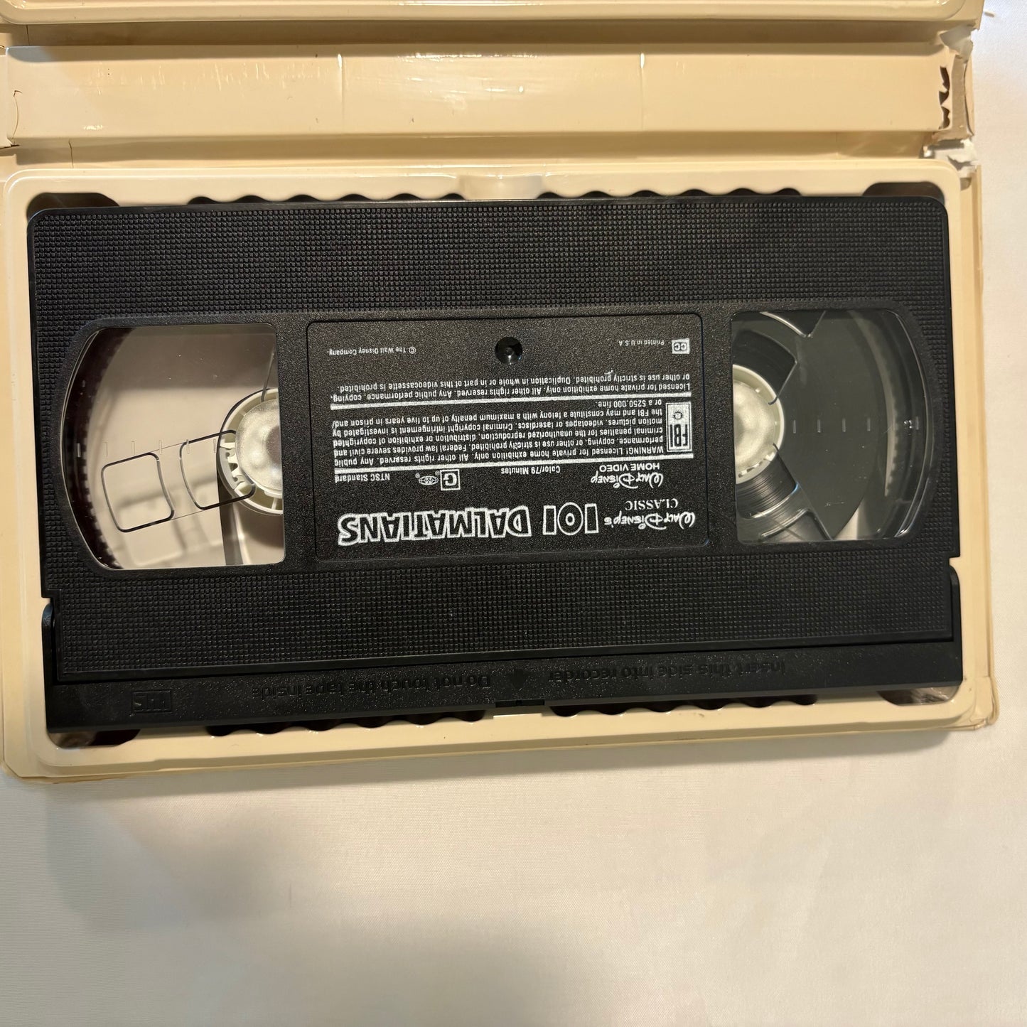 Disney 101 Dalmatians VHS 1992 Black Diamond Classic White Clamshell Case