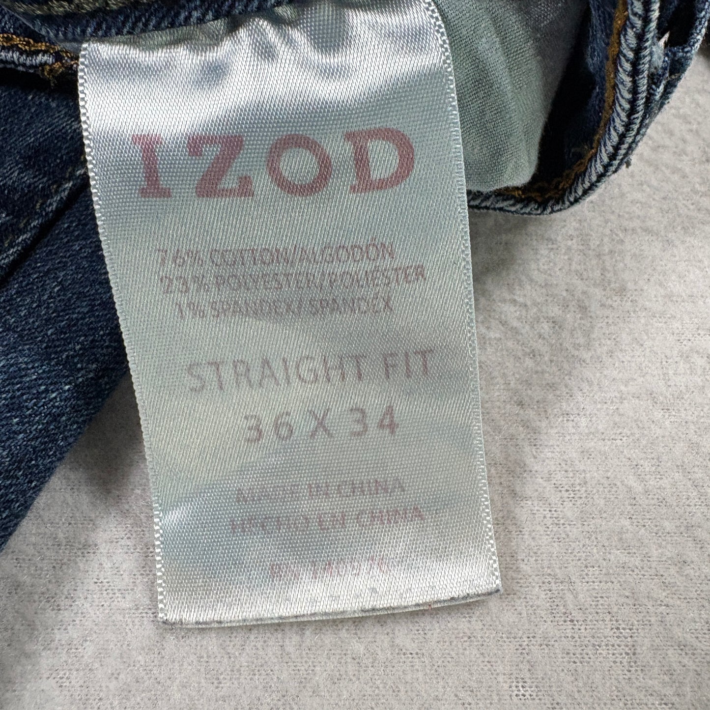 Izod Mens Straight Fit Jeans 36x34 Blue Denim Classic Y2K 90s Grunge Relaxed