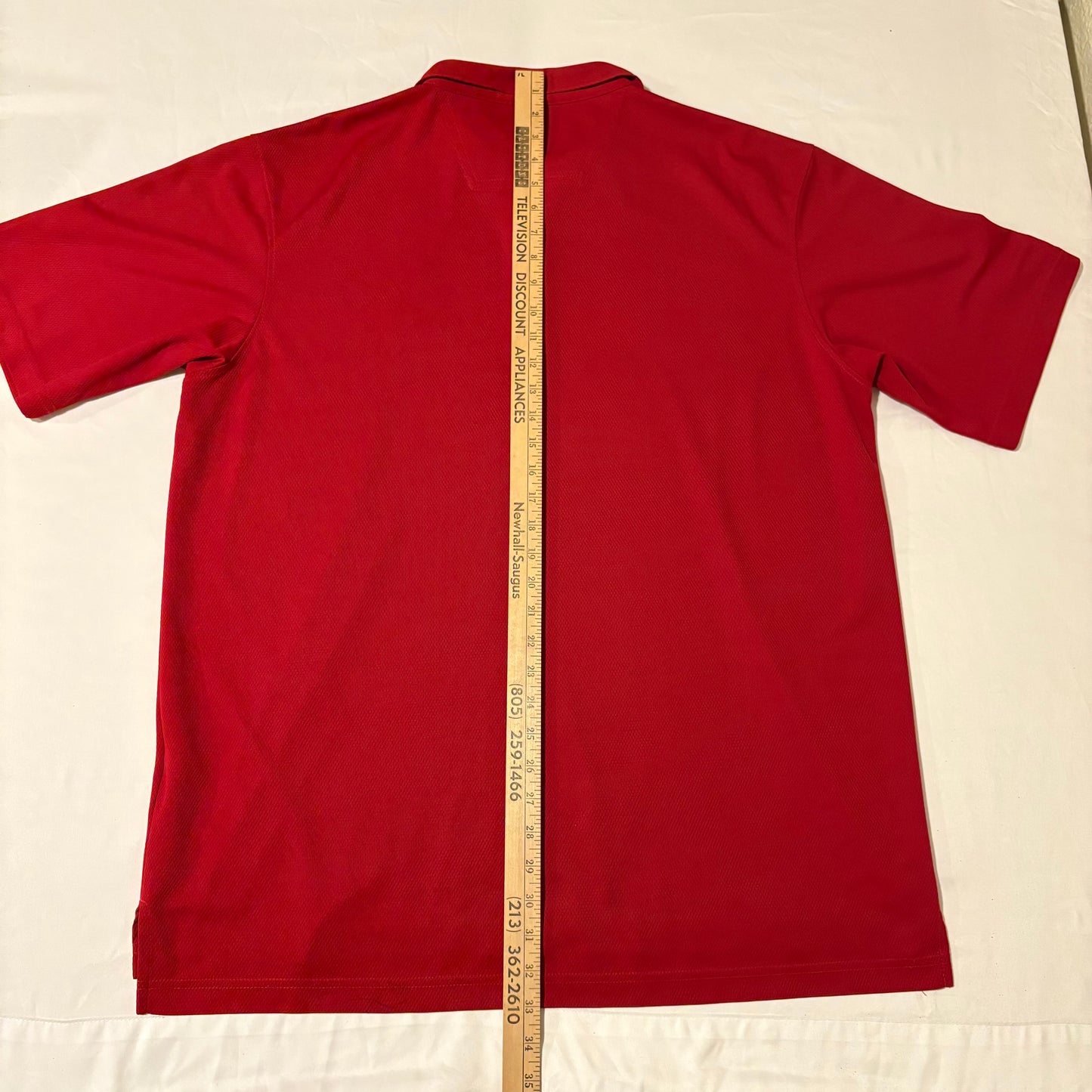 LA Angels Red Polo Shirt Men’s Size L 31" Length Golf MLB Dri-Fit Style Logo