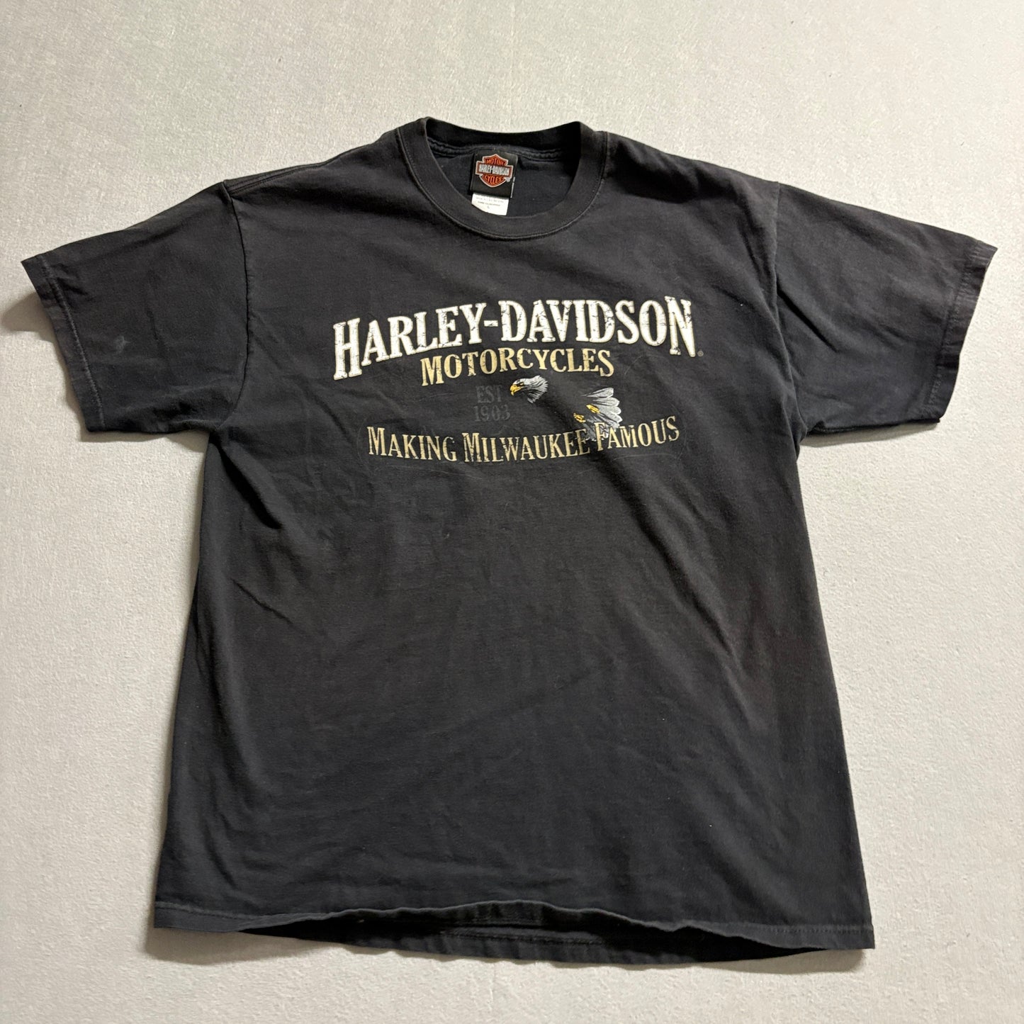 Harley Davidson Ventura Camarillo CA USA Made Black Biker T Shirt Large
