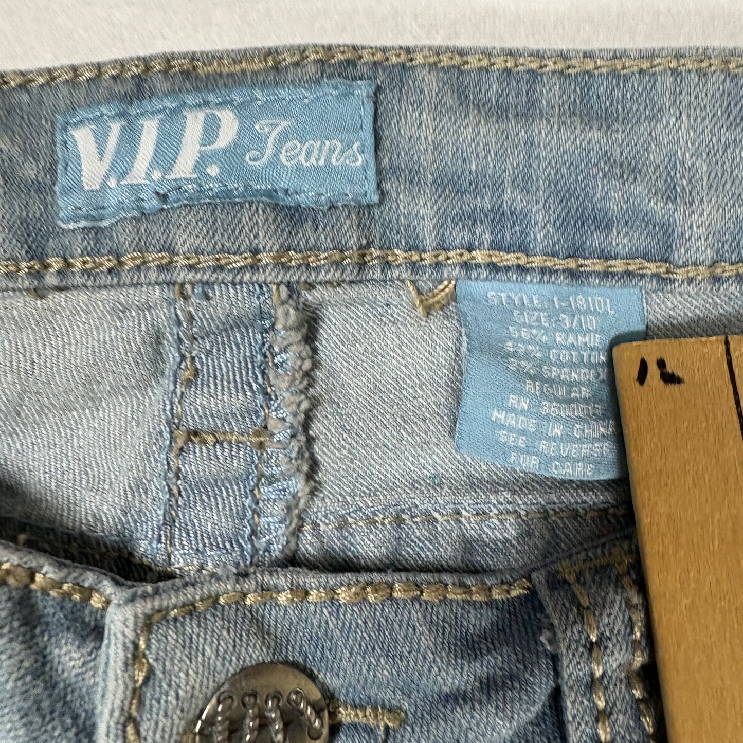 VIP Jeans Womens Size 3/4 Light Wash High Rise Skinny Y2K Stretch Denim Vintage