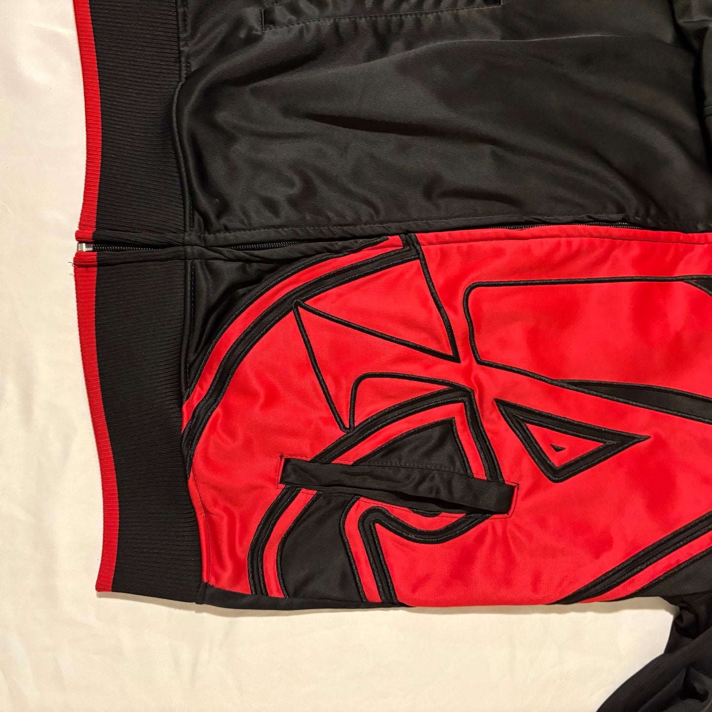 LA Clippers NBA Black Red Track Jacket Men’s Large Zip-Up Logo 29" Length