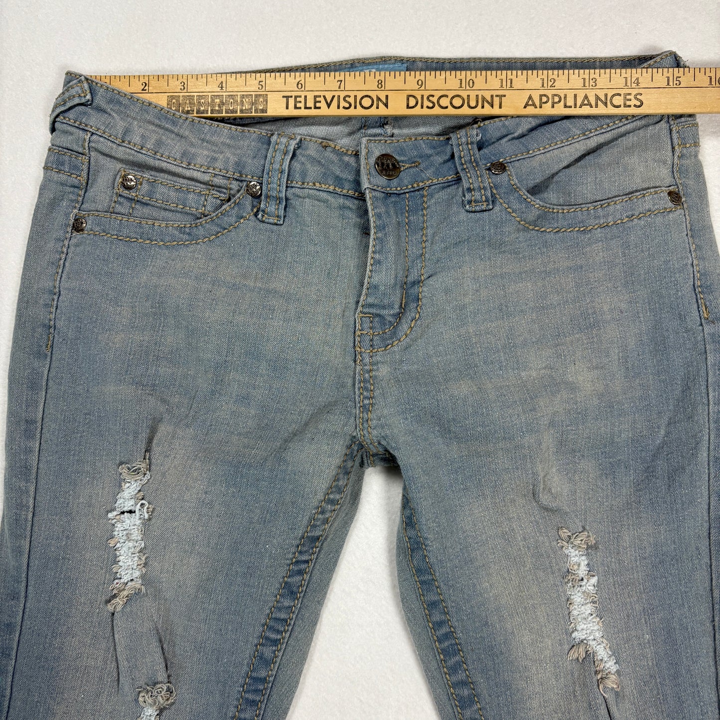 VIP Jeans Womens Size 3/4 Light Wash High Rise Skinny Y2K Stretch Denim Vintage