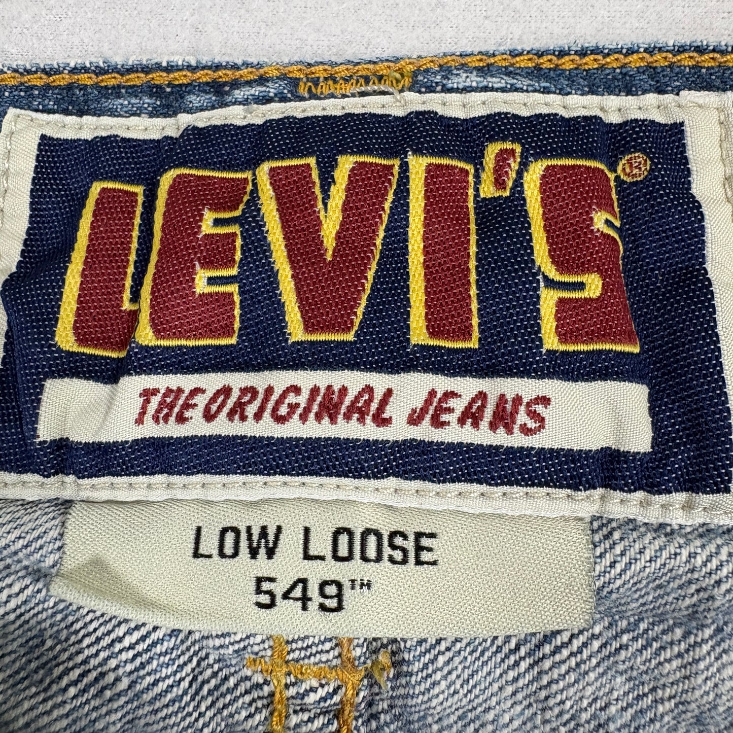 Levis 549 Mens Jeans 35x31 Low Loose Baggy Blue Denim Y2K 90s Grunge Skater
