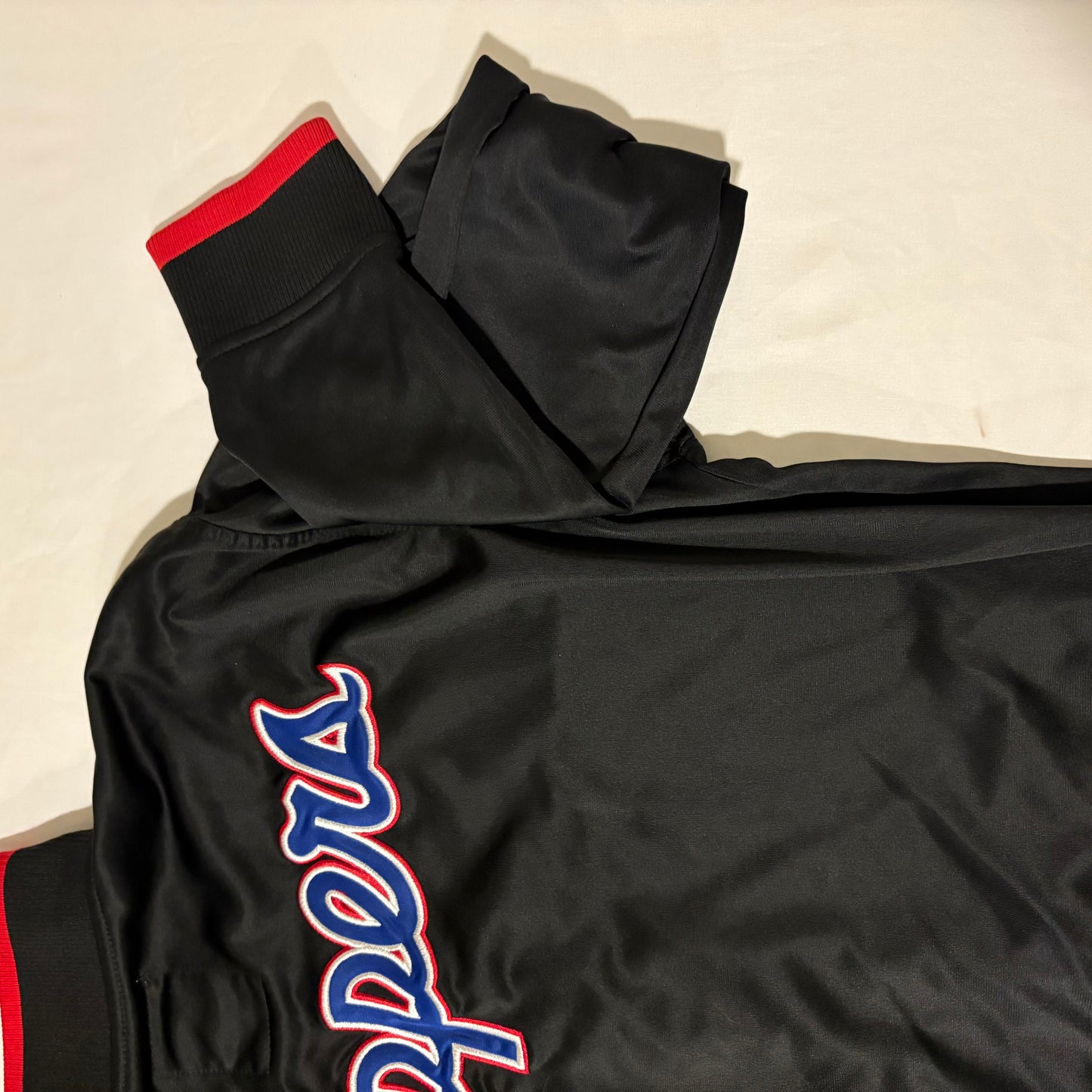 LA Clippers NBA Black Red Track Jacket Men’s Large Zip-Up Logo 29" Length