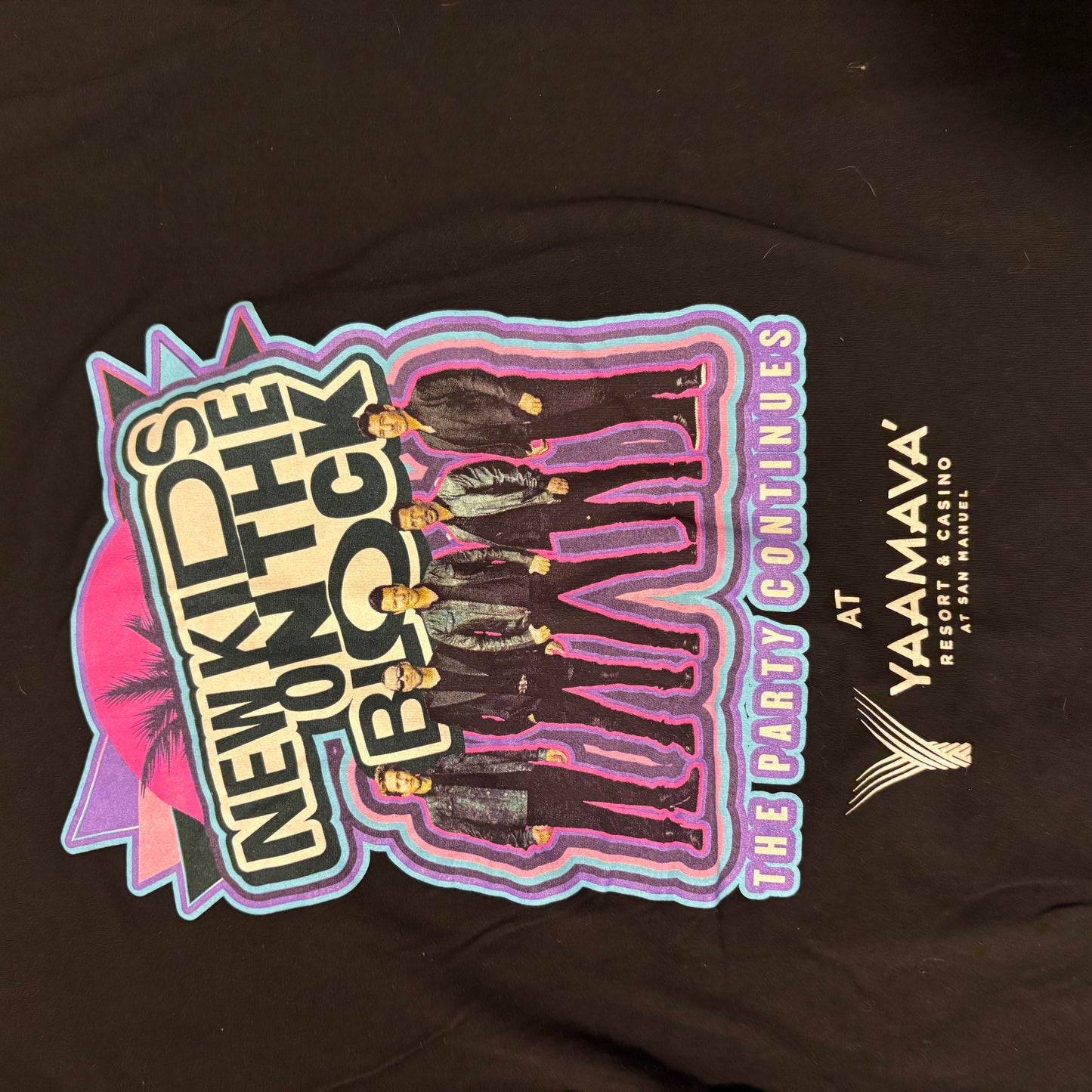 New Kids on the Block Yaamava Concert T-Shirt Black Unisex 21” Pit to Pit