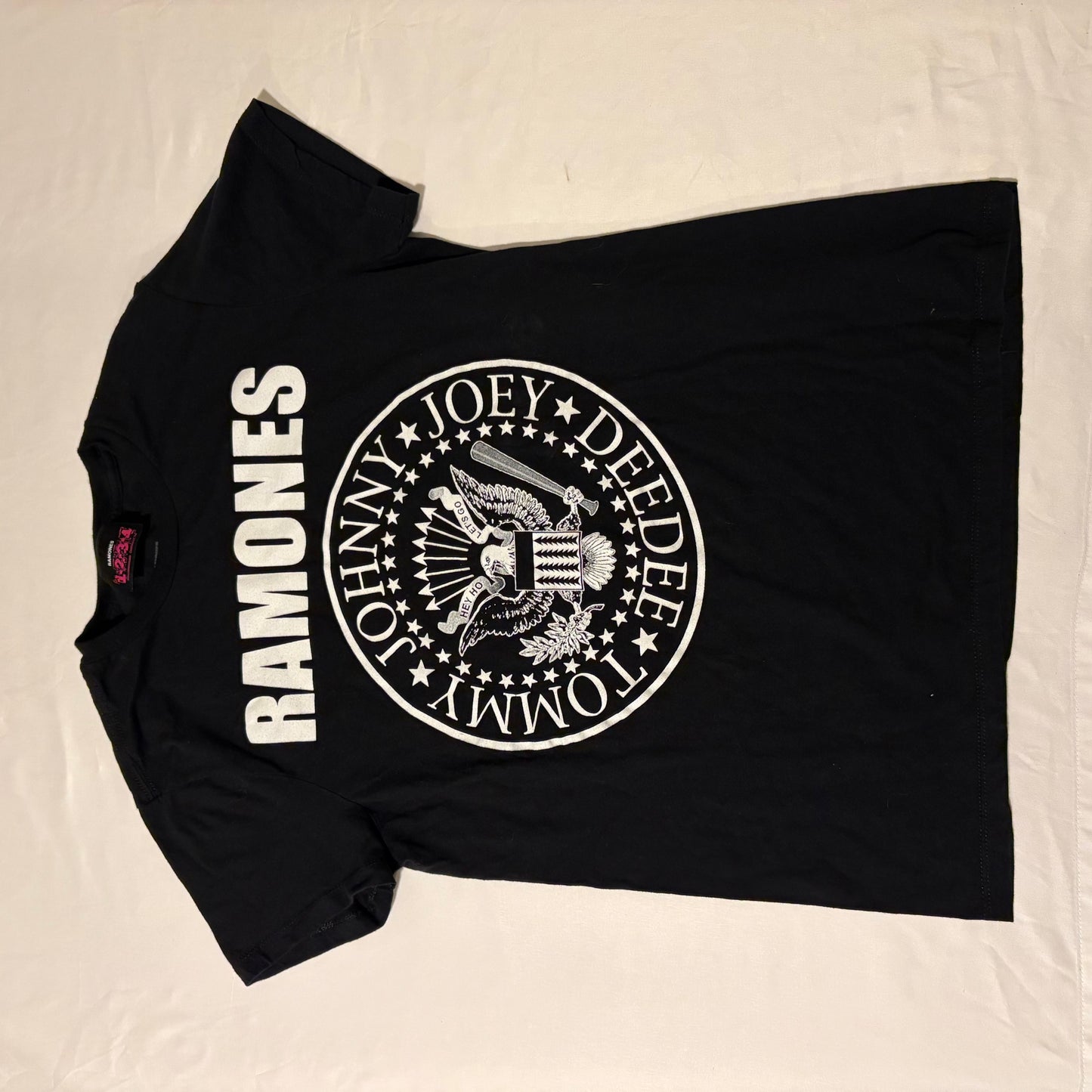 Ramones 1-2-3-4 Punk Rock Band Tee Shirt Black Small Joey Johnny DeeDee Tommy
