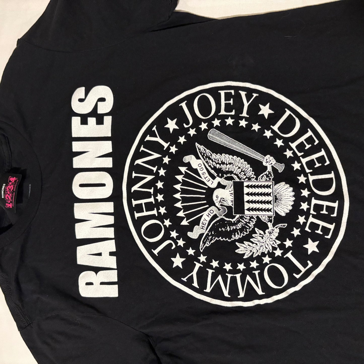Ramones 1-2-3-4 Punk Rock Band Tee Shirt Black Small Joey Johnny DeeDee Tommy