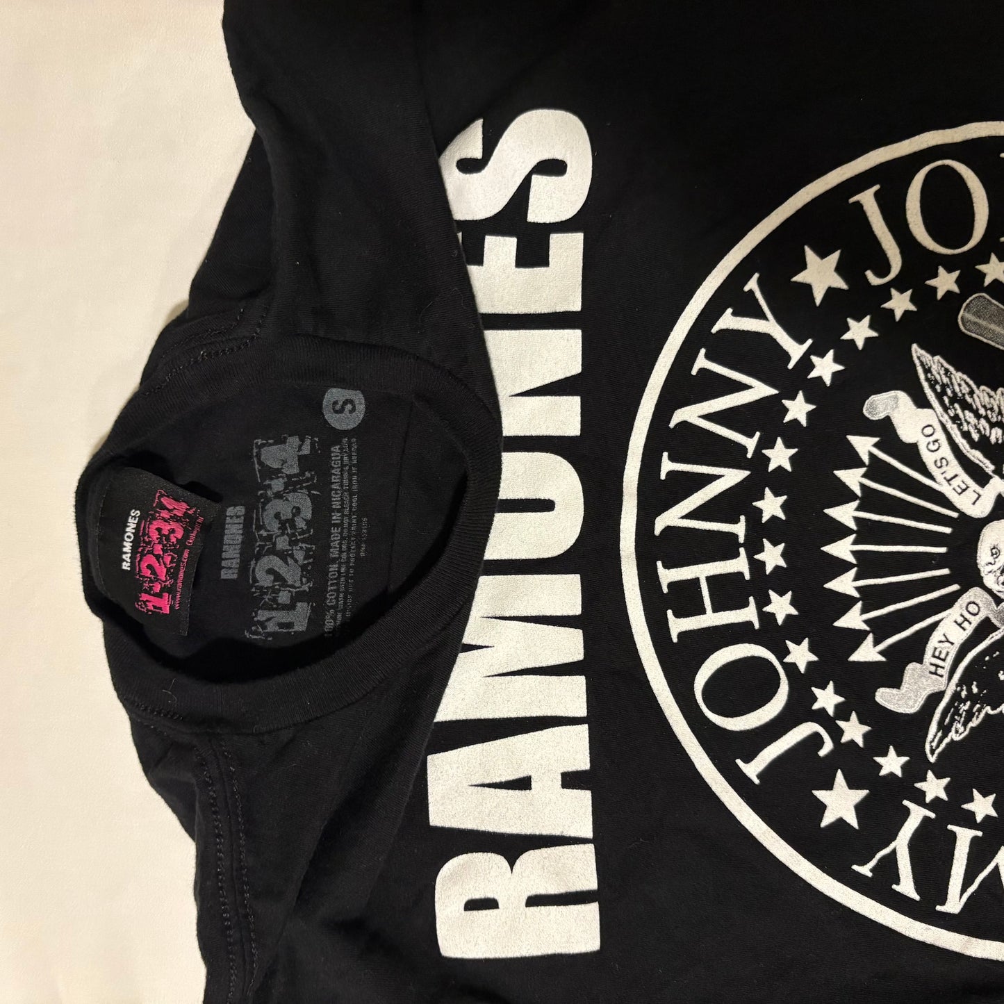 Ramones 1-2-3-4 Punk Rock Band Tee Shirt Black Small Joey Johnny DeeDee Tommy